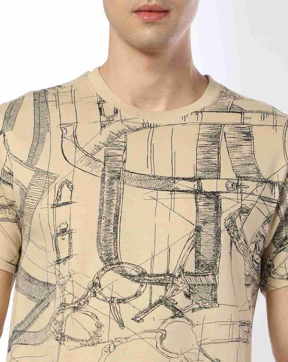 DNMX | Men All-Over Print Relaxed Fit Crew-Neck T-Shirt|3