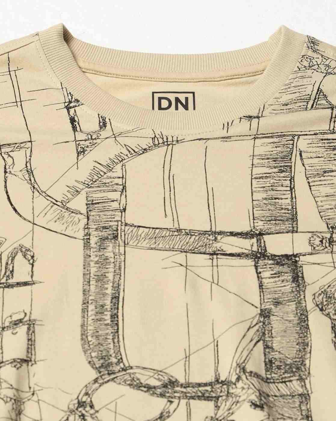 DNMX | Men All-Over Print Relaxed Fit Crew-Neck T-Shirt|4