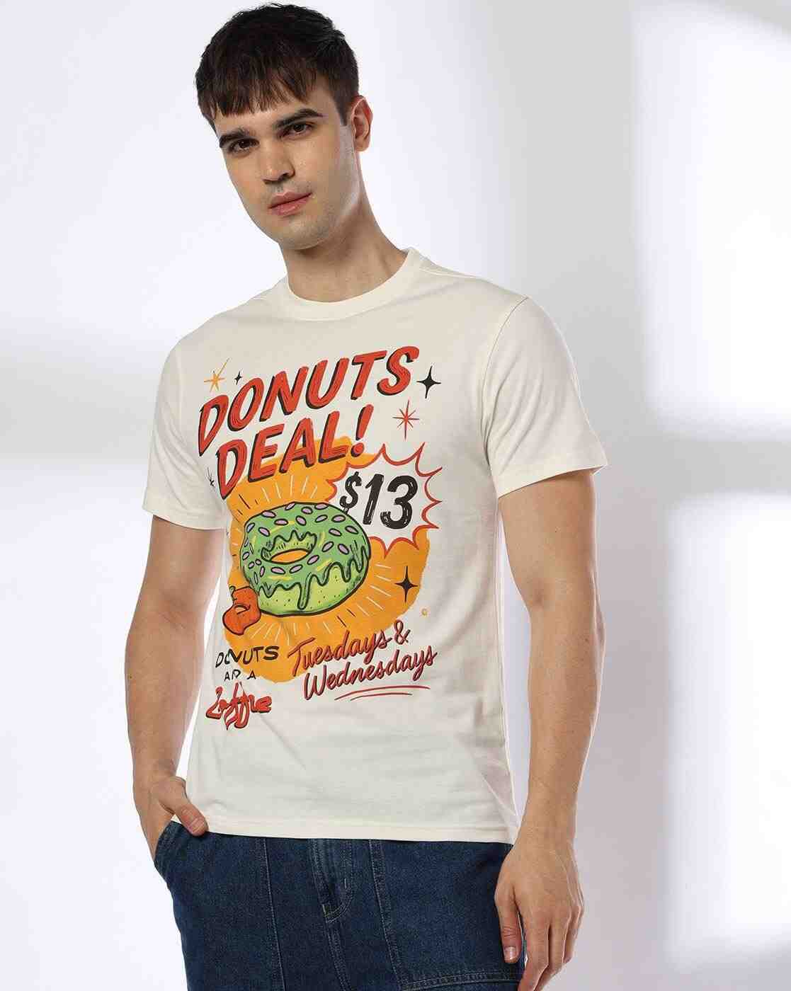 DNMX | Men Printed Regular Fit Crew-Neck T-Shirt|0