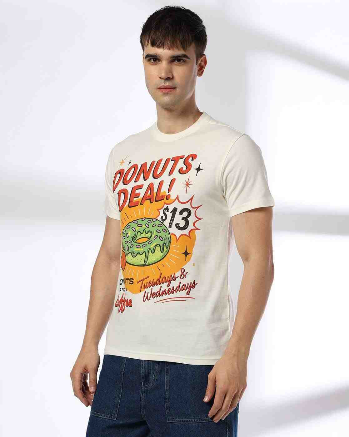DNMX | Men Printed Regular Fit Crew-Neck T-Shirt|1