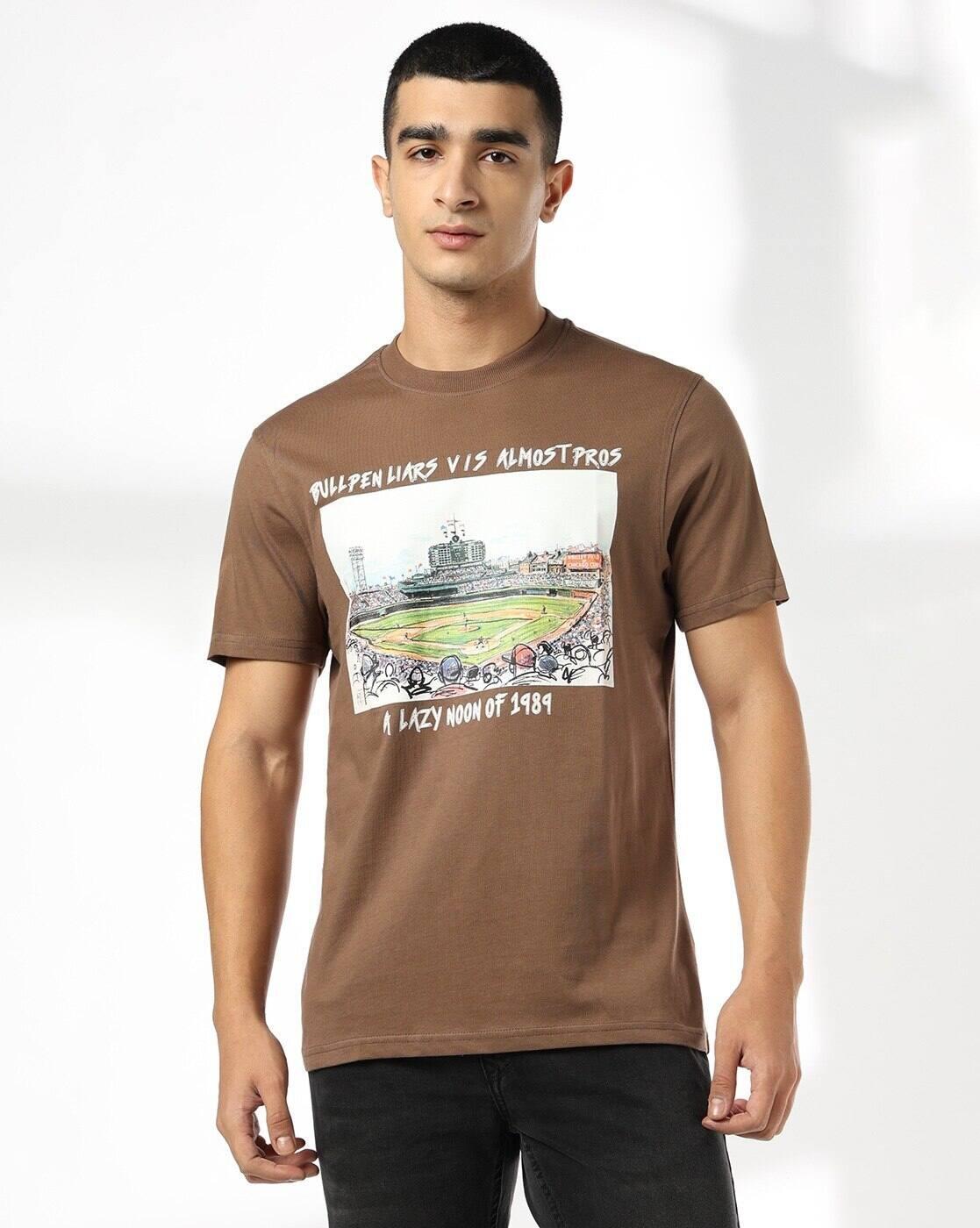 DNMX | Men Graphic Print Relaxed Fit Crew-Neck T-Shirt|3
