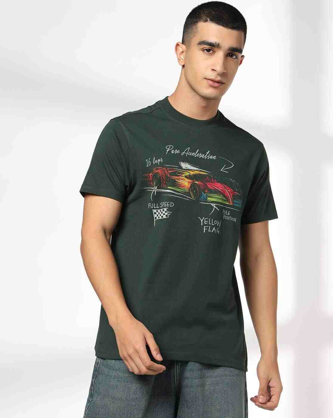 DNMX | Men Graphic Print Regular Fit Crew-Neck T-Shirt|0