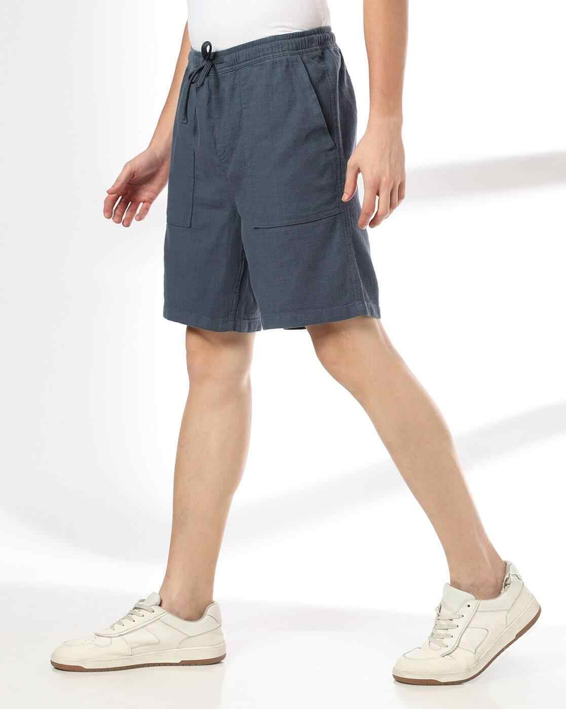 DNMX | Men Regular Fit Knit Shorts with Insert Pockets|1