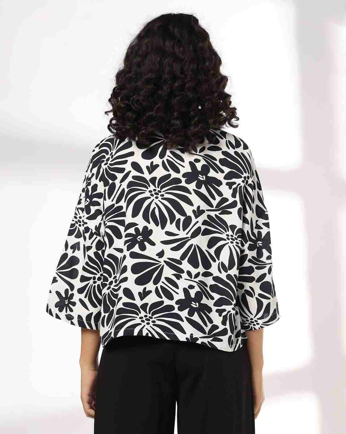DNMX | Women Printed Boxy Fit Classic Shirt|3