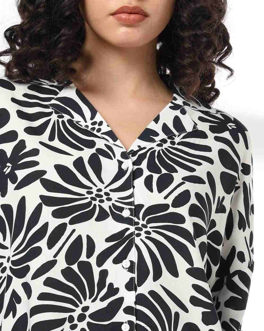 DNMX | Women Printed Boxy Fit Classic Shirt|4