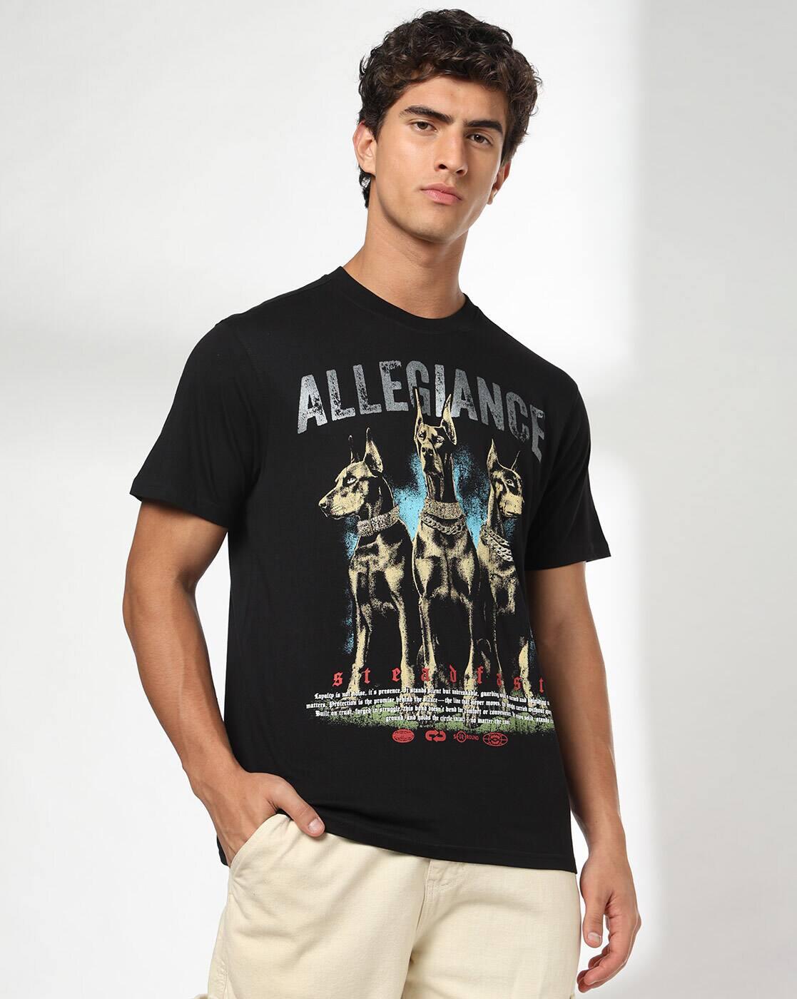 DNMX | Men Graphic Print Regular Fit Crew-Neck T-Shirt|0