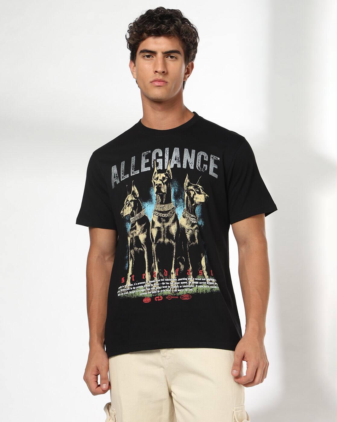 DNMX | Men Graphic Print Regular Fit Crew-Neck T-Shirt|3
