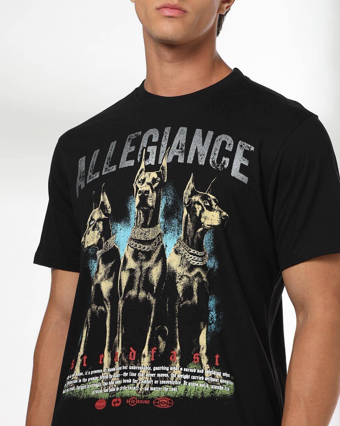 DNMX | Men Graphic Print Regular Fit Crew-Neck T-Shirt|4