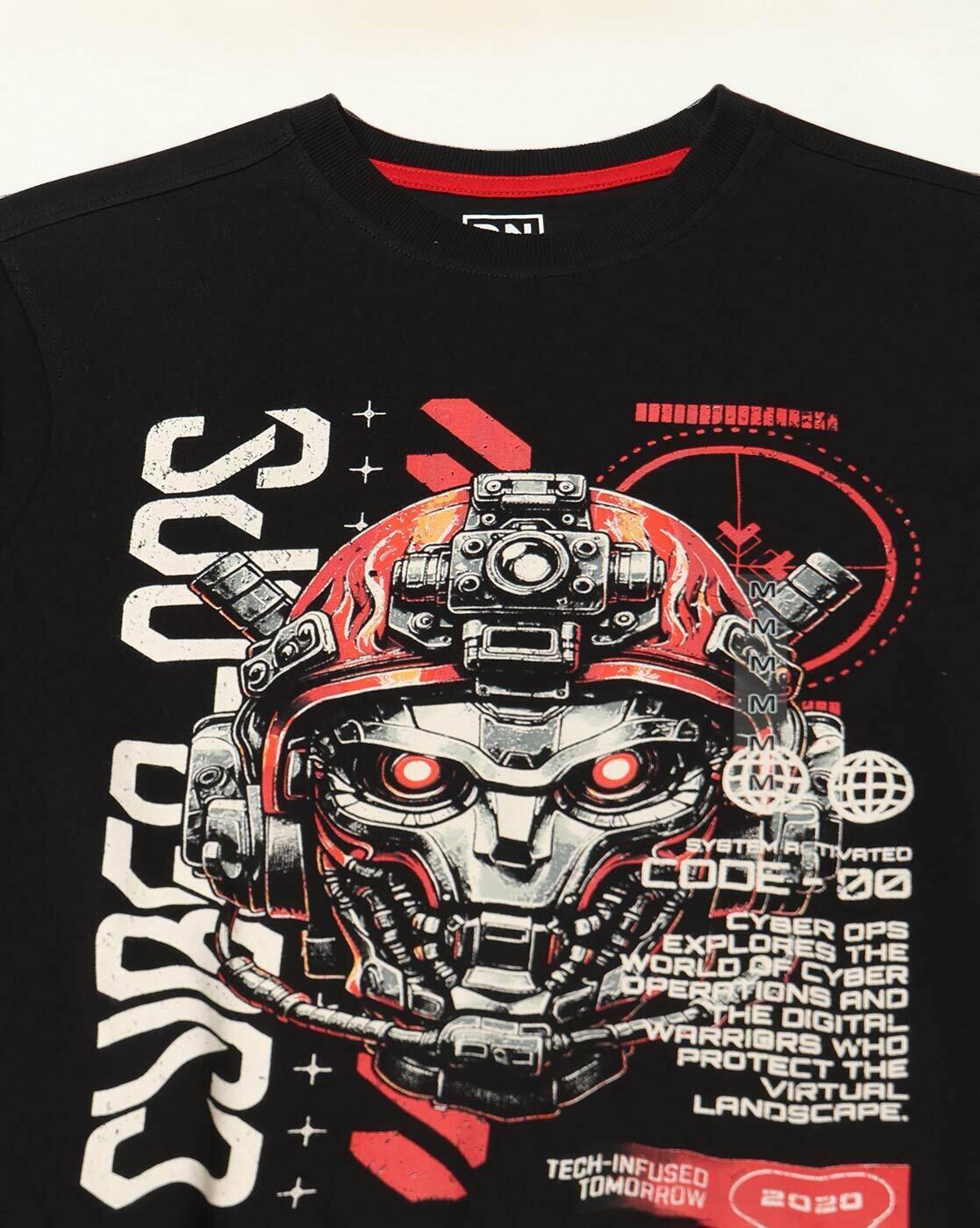 DNMX | Men Graphic Print Regular Fit Crew-Neck T-Shirt|5