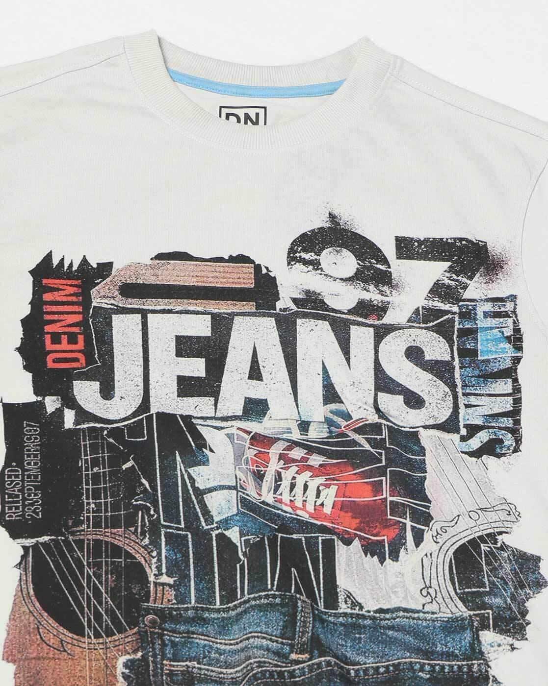 DNMX | Men Graphic Print Regular Fit Crew-Neck T-Shirt|5
