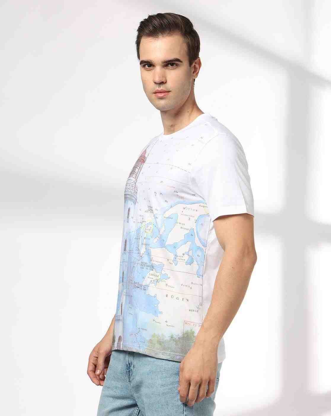 DNMX | Men Graphic Print Regular Fit Crew-Neck T-Shirt|1