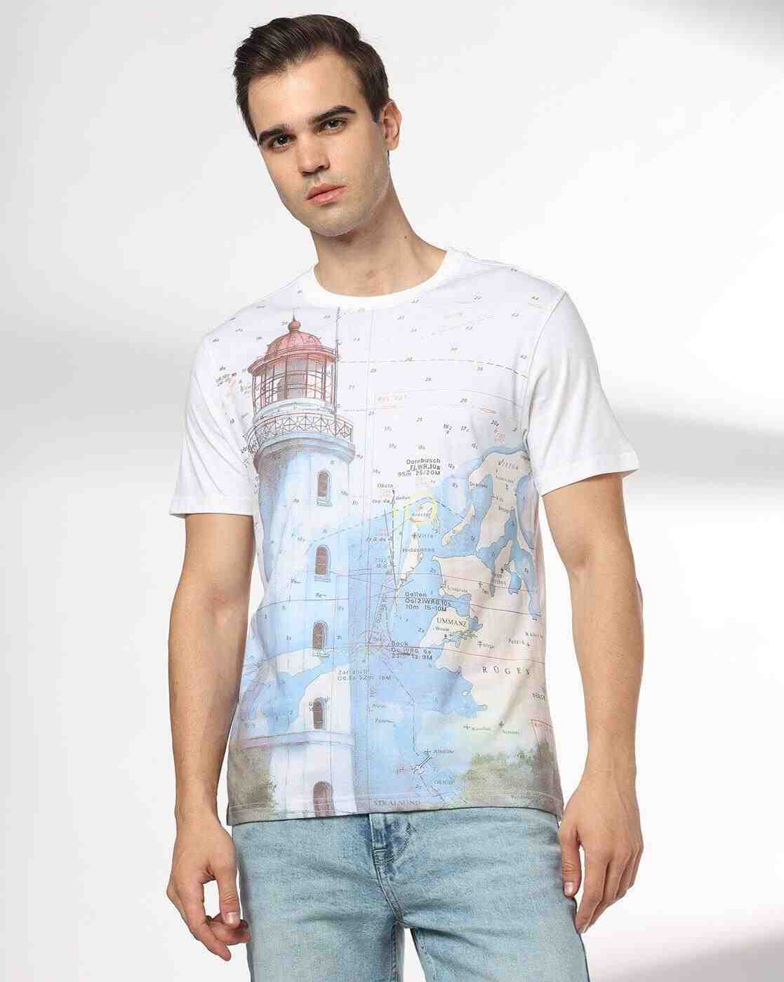 DNMX | Men Graphic Print Regular Fit Crew-Neck T-Shirt|3