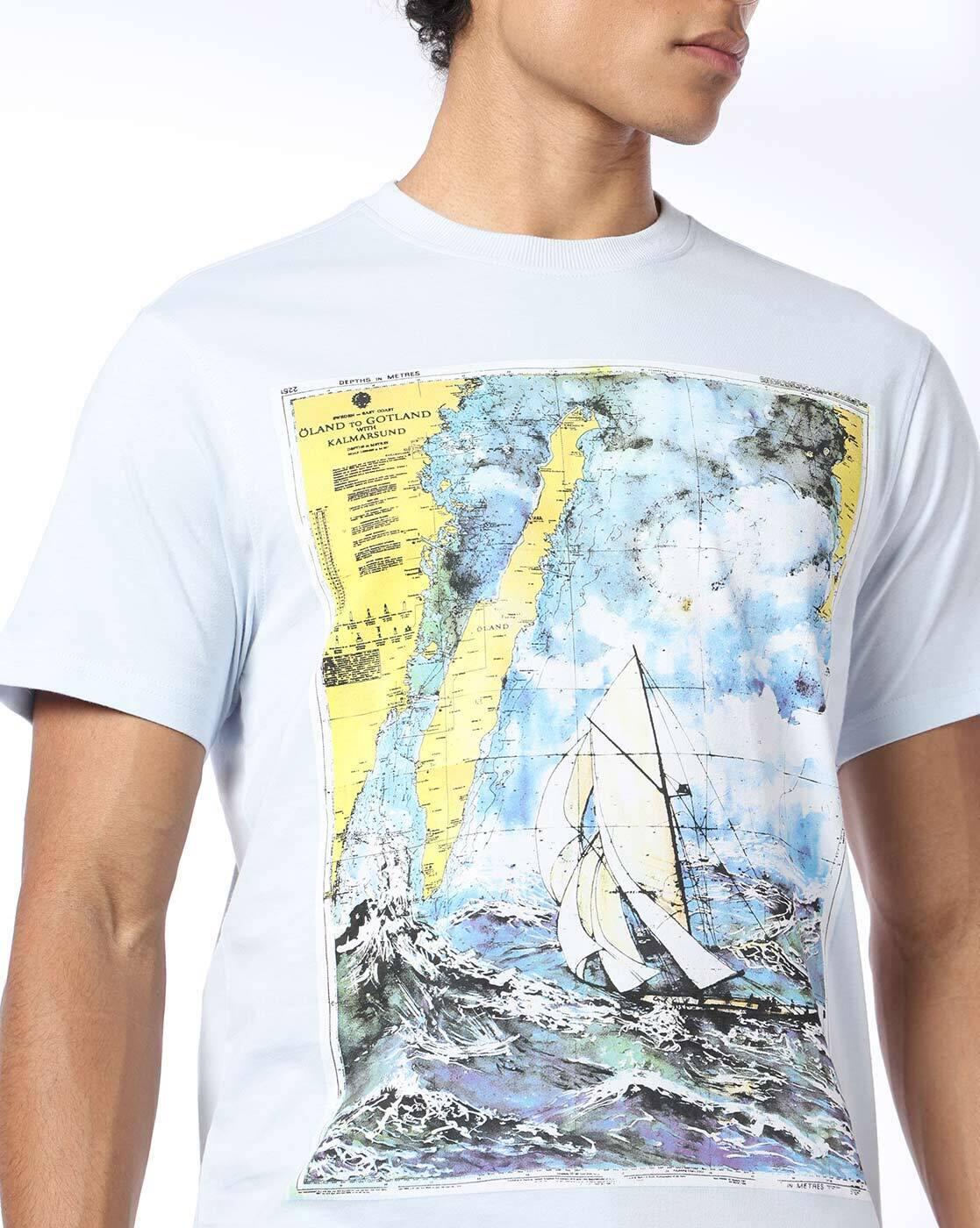 DNMX | Men Graphic Print Regular Fit Crew-Neck T-Shirt|4
