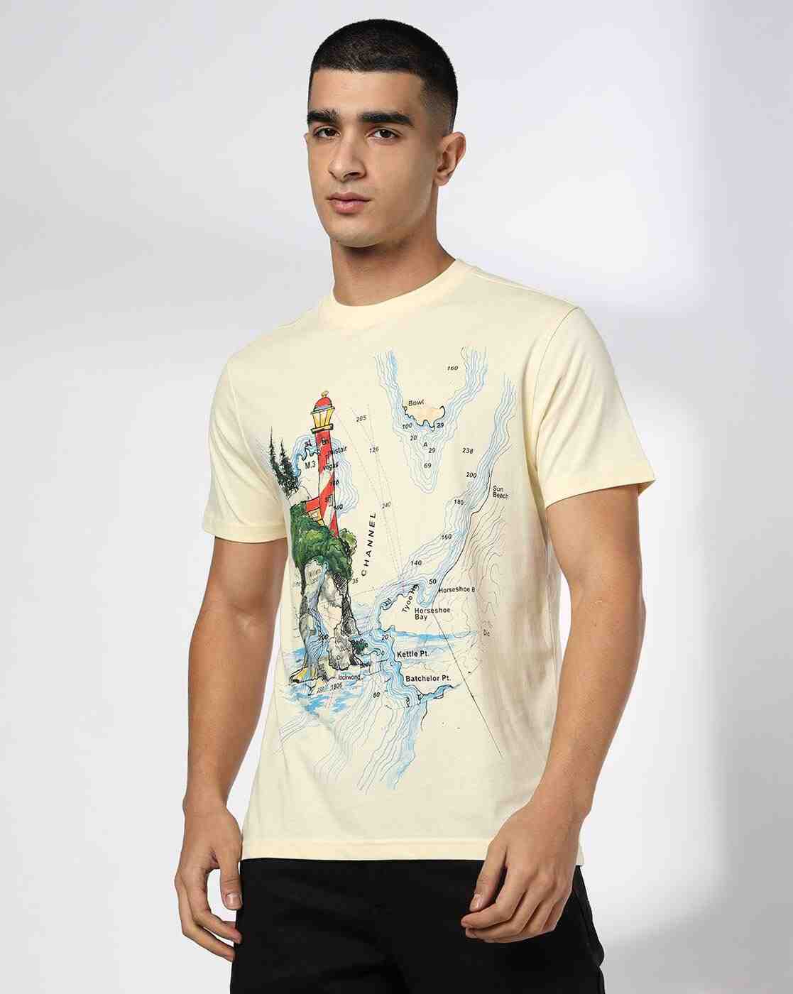 DNMX | Men Graphic Print Regular Fit Crew-Neck T-Shirt|3