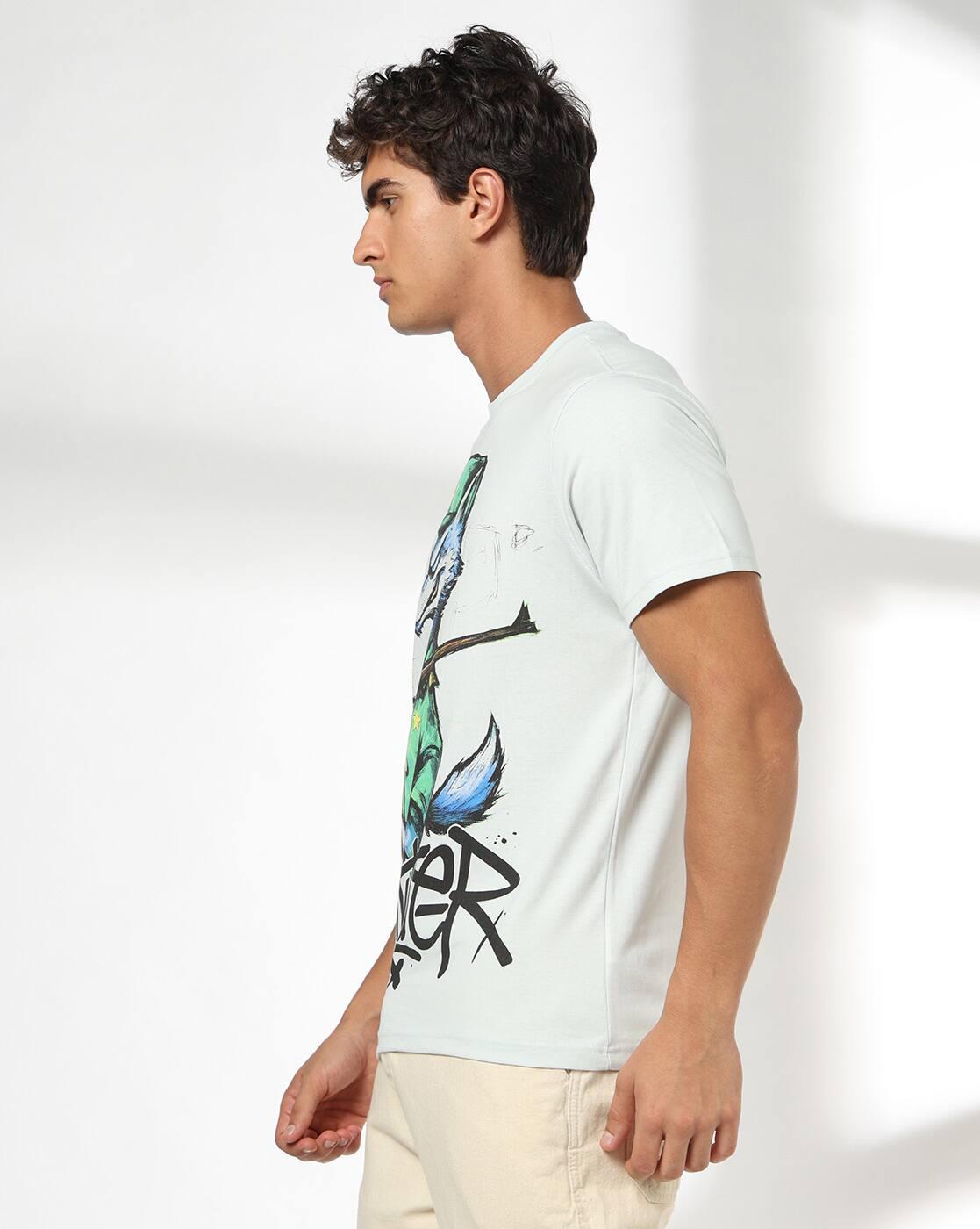 DNMX | Men Graphic Print Regular Fit Crew-Neck T-Shirt|1