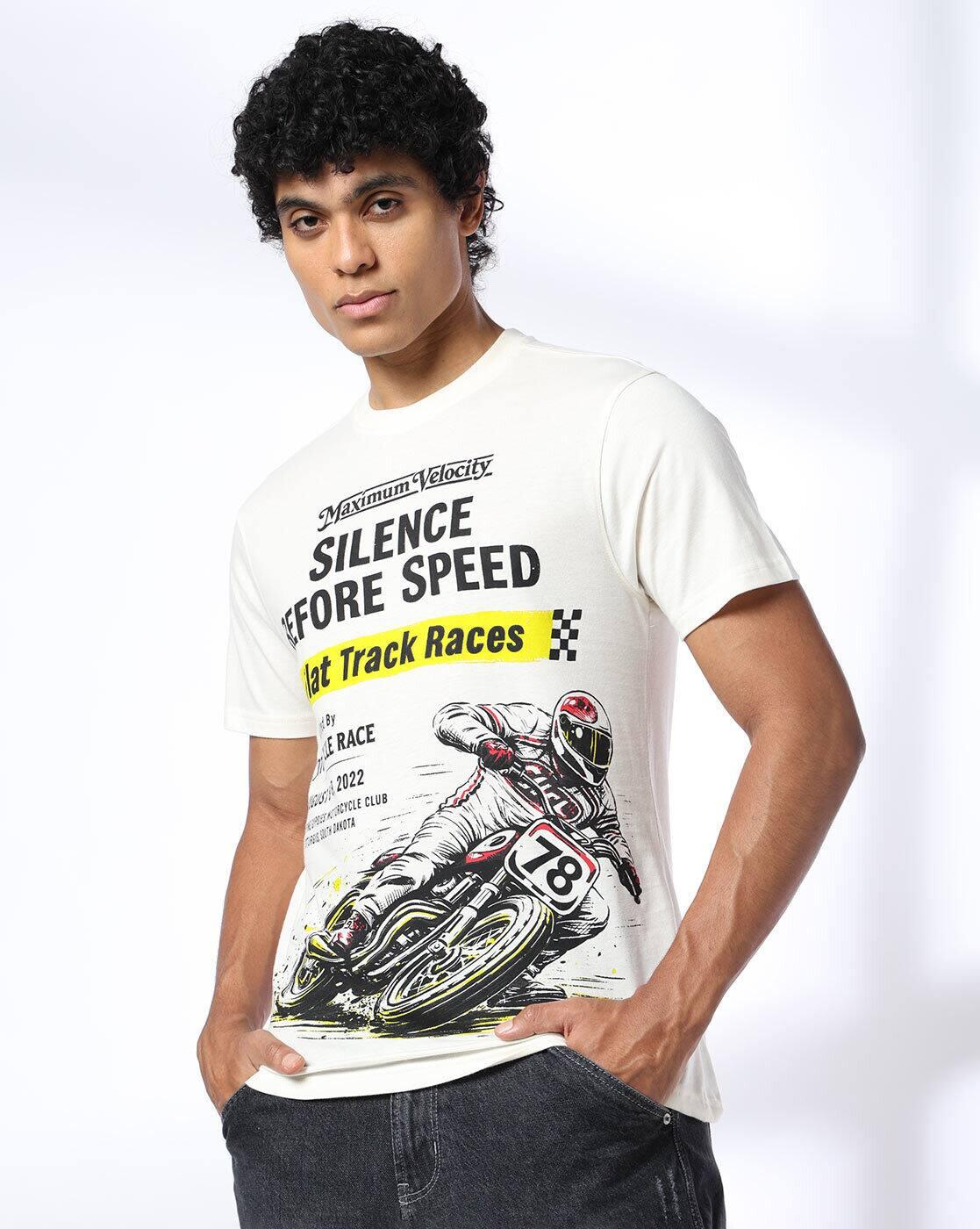DNMX | Men Graphic Print Regular Fit Crew-Neck T-Shirt|0