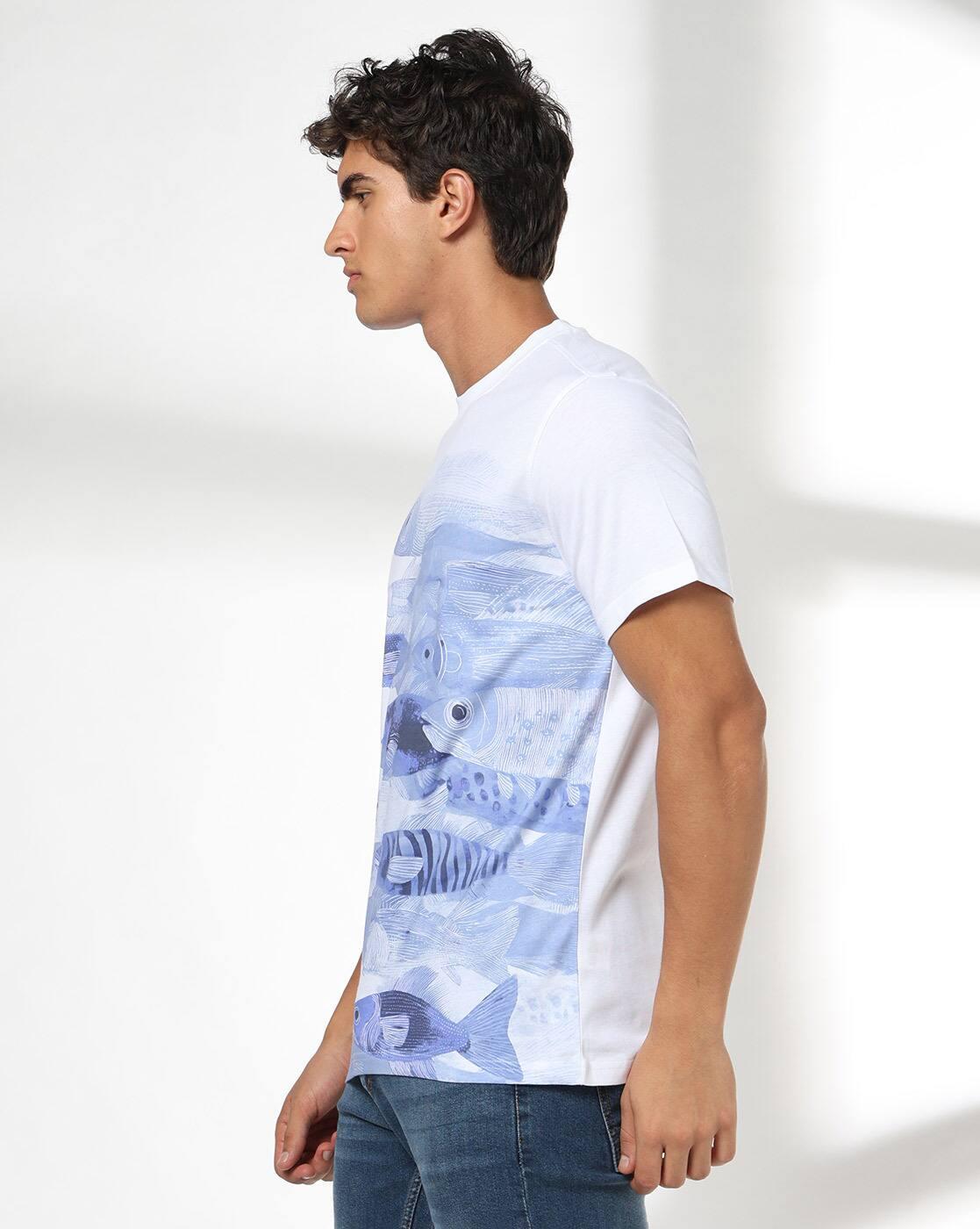 DNMX | Men Graphic Print Regular Fit Crew-Neck T-Shirt|1