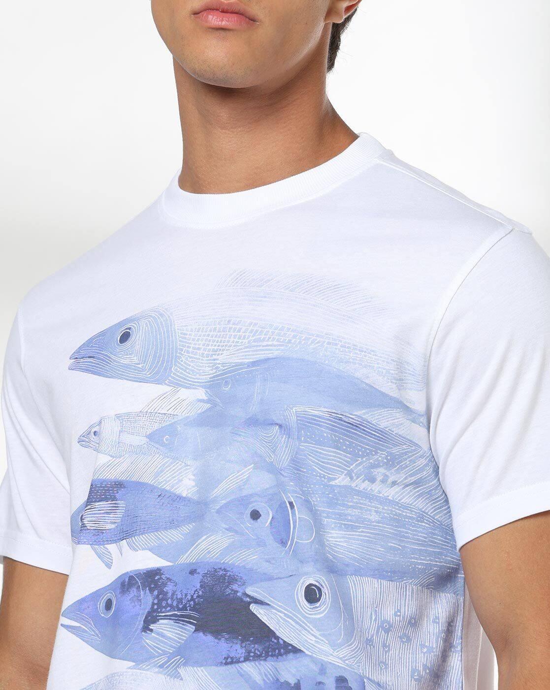 DNMX | Men Graphic Print Regular Fit Crew-Neck T-Shirt|4