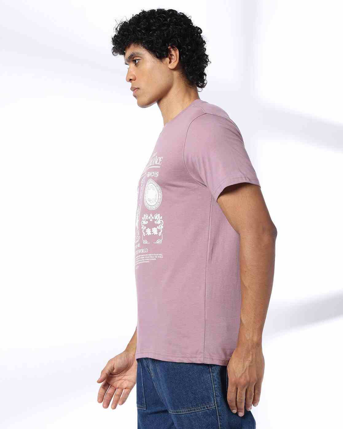 DNMX | Men Printed Regular Fit Crew-Neck T-Shirt|1