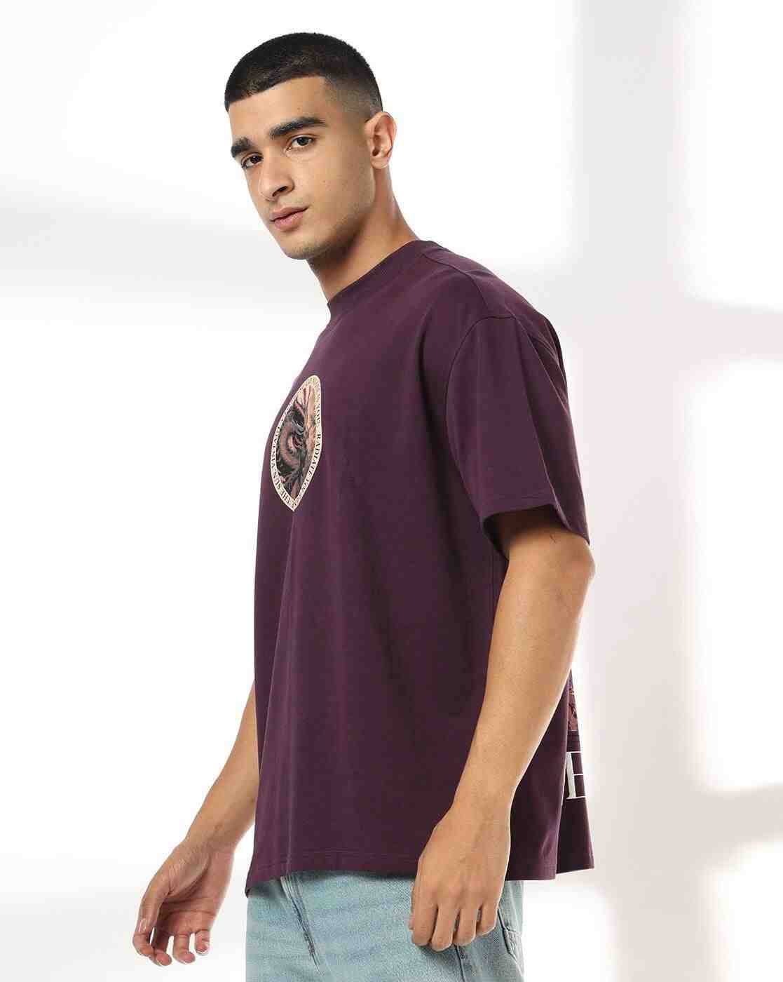 DNMX | Men Graphic Print Boxy Fit Crew-Neck T-Shirt|2