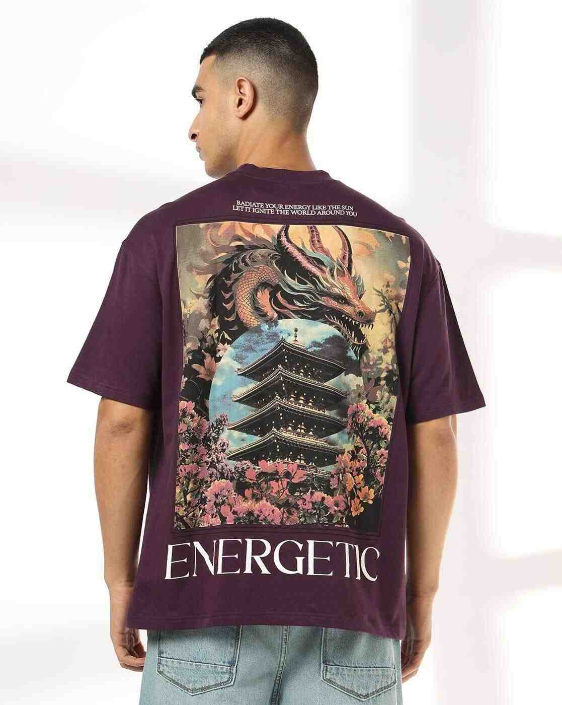 DNMX | Men Graphic Print Boxy Fit Crew-Neck T-Shirt|3