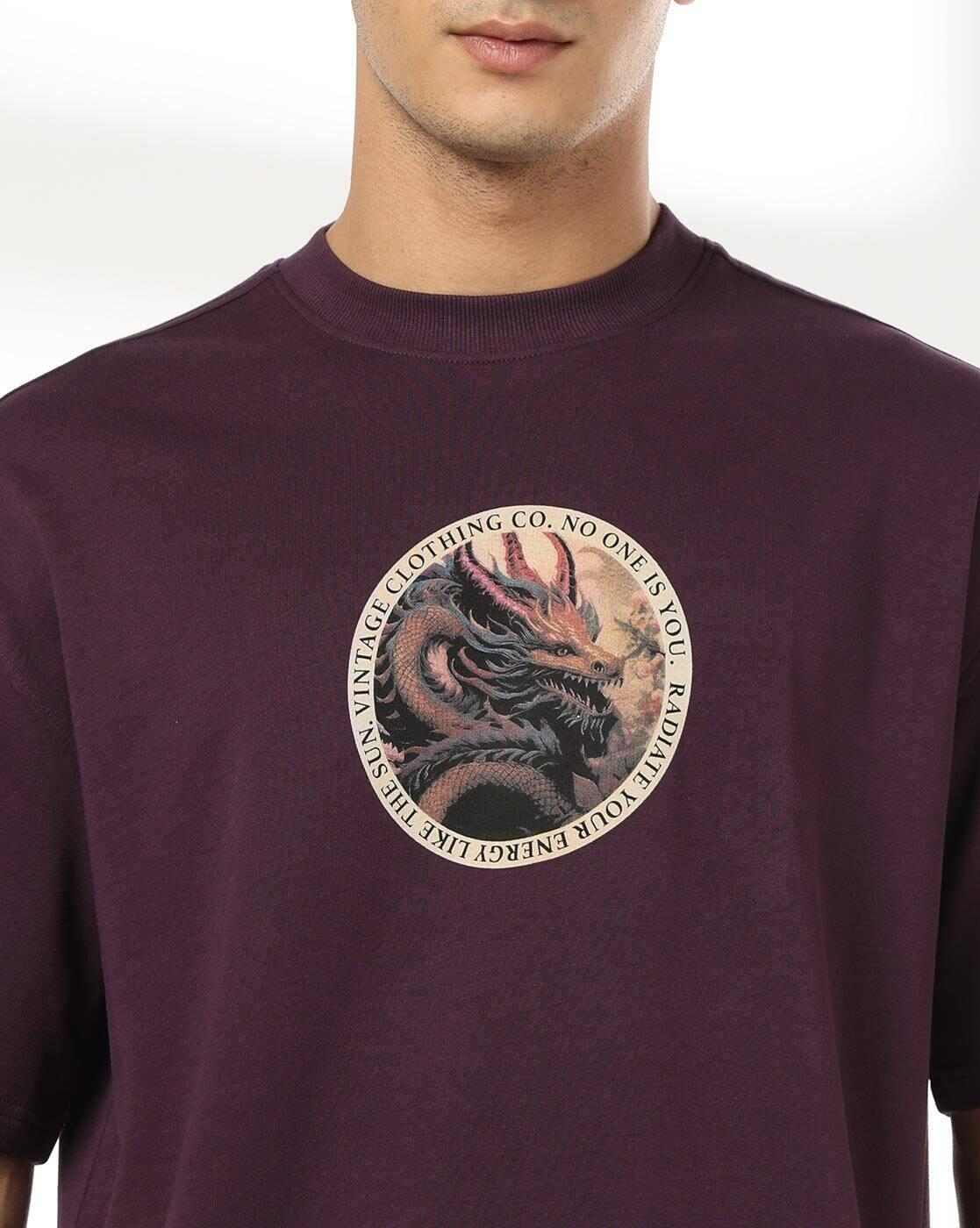 DNMX | Men Graphic Print Boxy Fit Crew-Neck T-Shirt|4