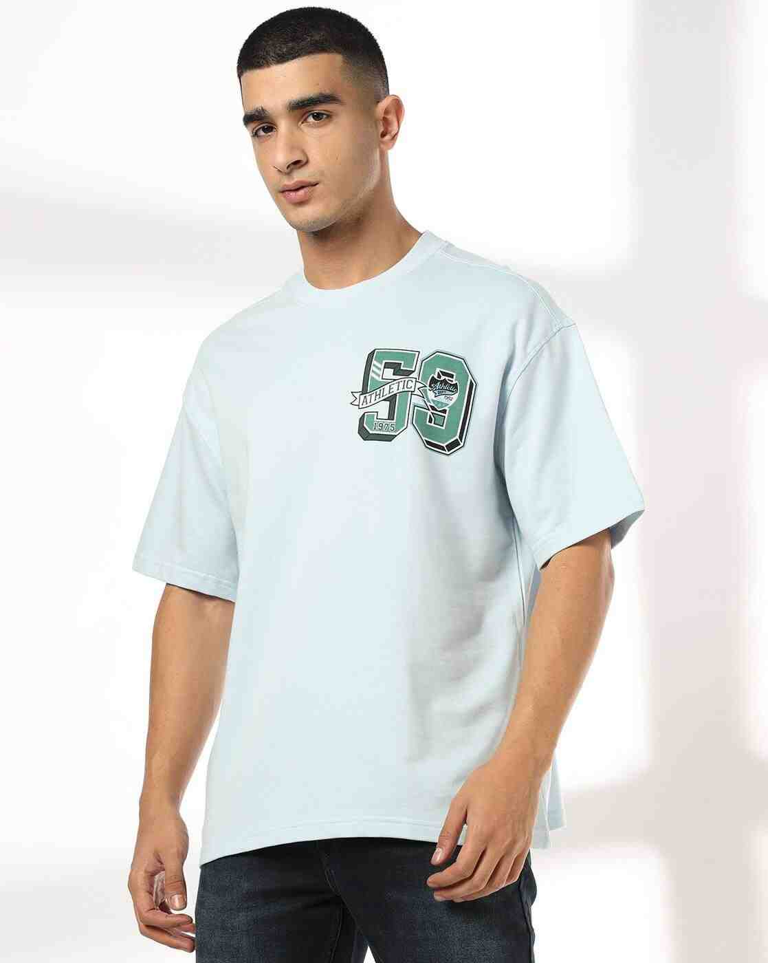 DNMX | Men Graphic Print Boxy Fit Crew-Neck T-Shirt|1