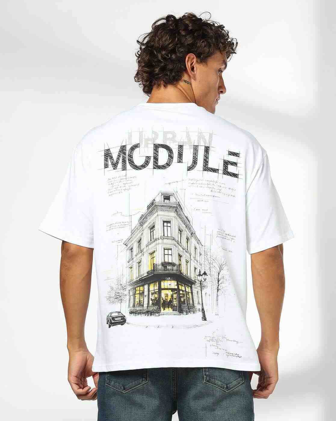 DNMX | Men Typographic Print Regular Fit Crew-Neck T-Shirt|2