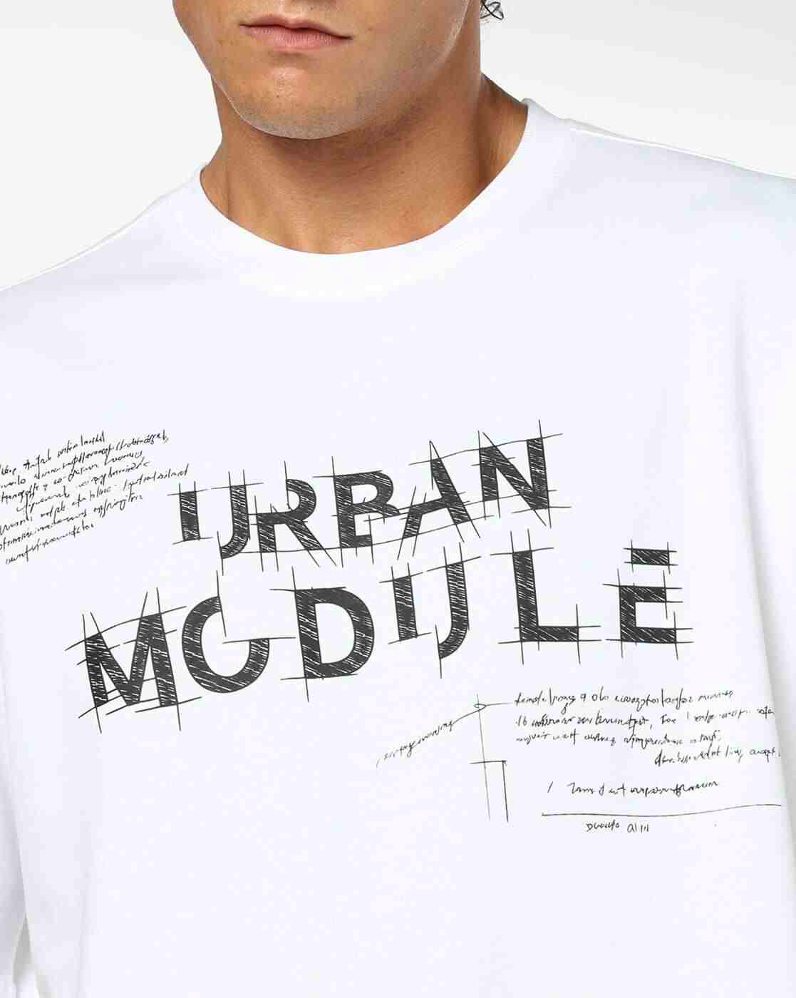 DNMX | Men Typographic Print Regular Fit Crew-Neck T-Shirt|3
