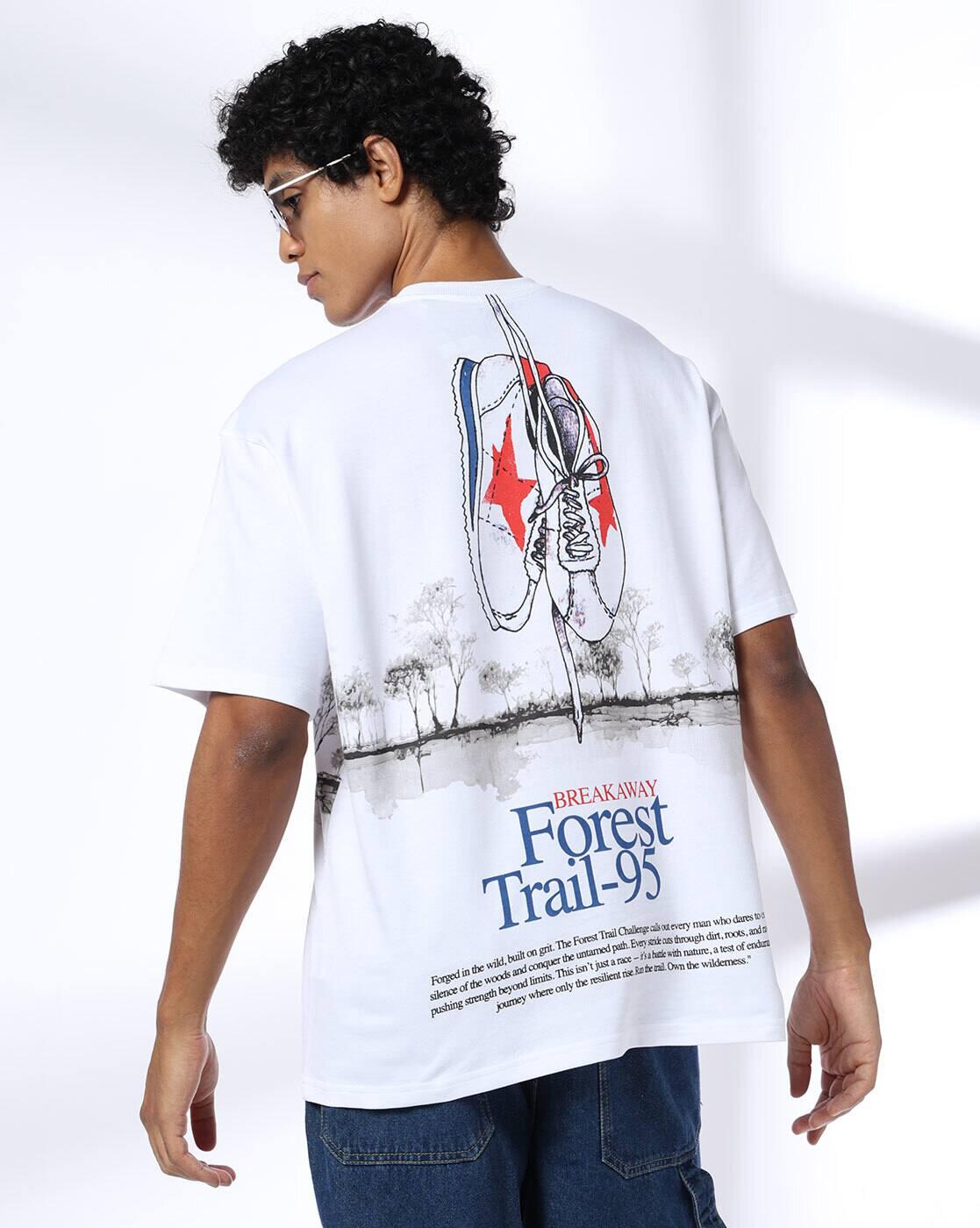 DNMX | Men Graphic Print Boxy Fit Crew-Neck T-Shirt|0