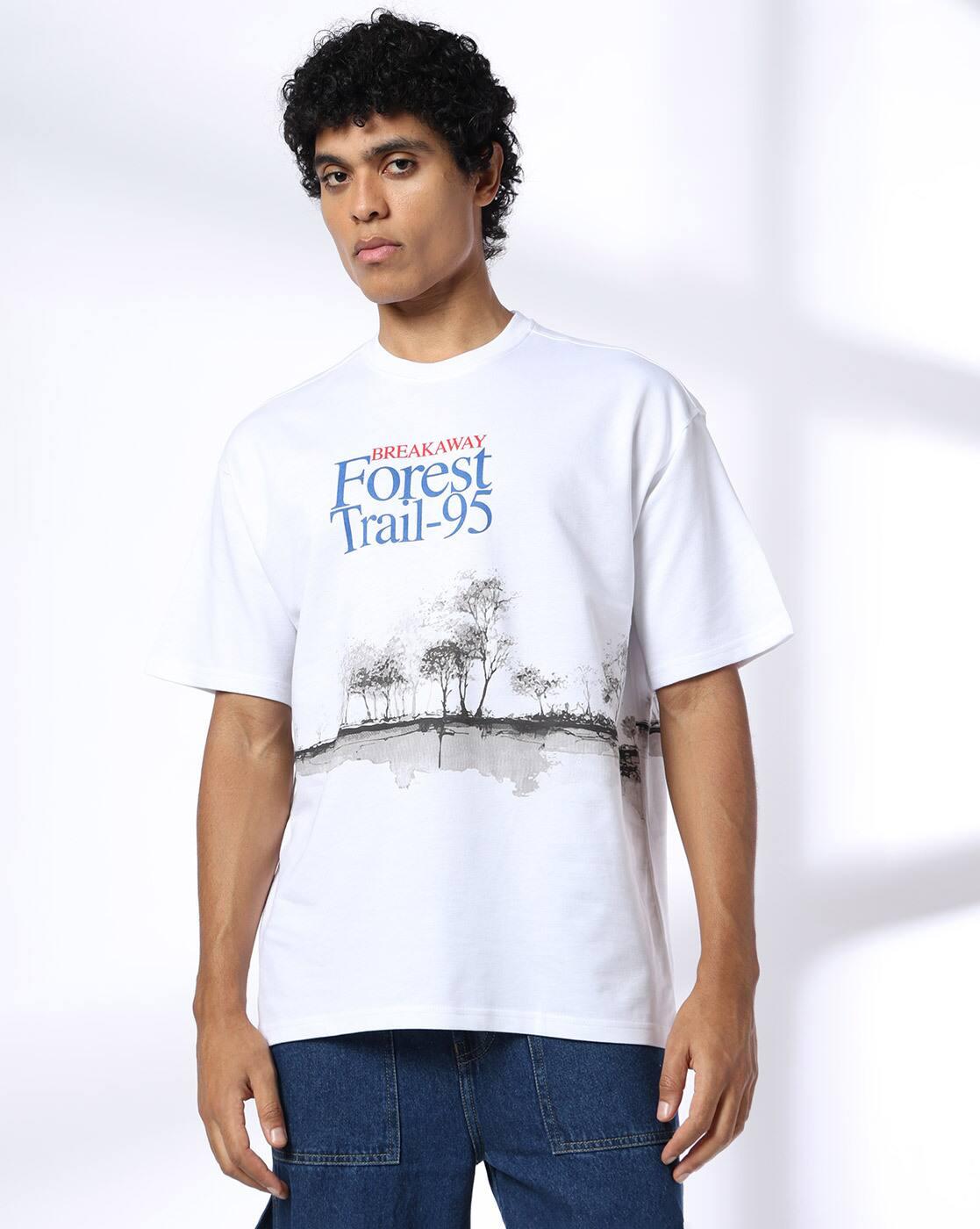 DNMX | Men Graphic Print Boxy Fit Crew-Neck T-Shirt|1