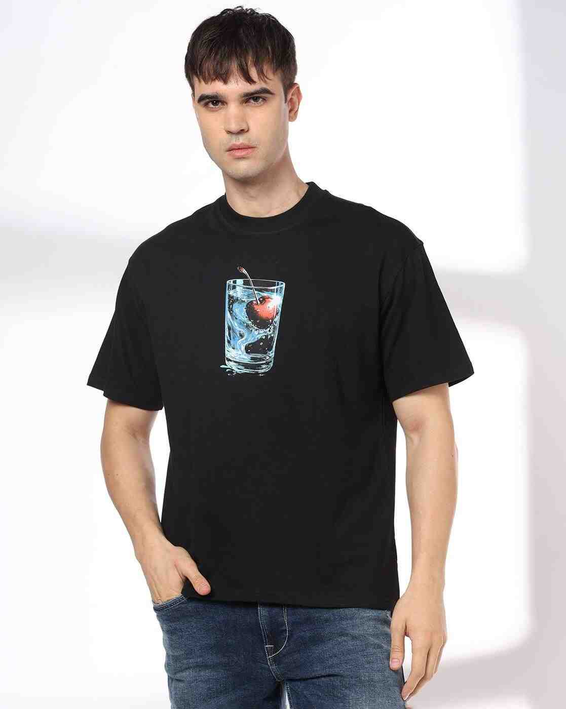 DNMX | Men Graphic Print Boxy Fit Crew-Neck T-Shirt|1