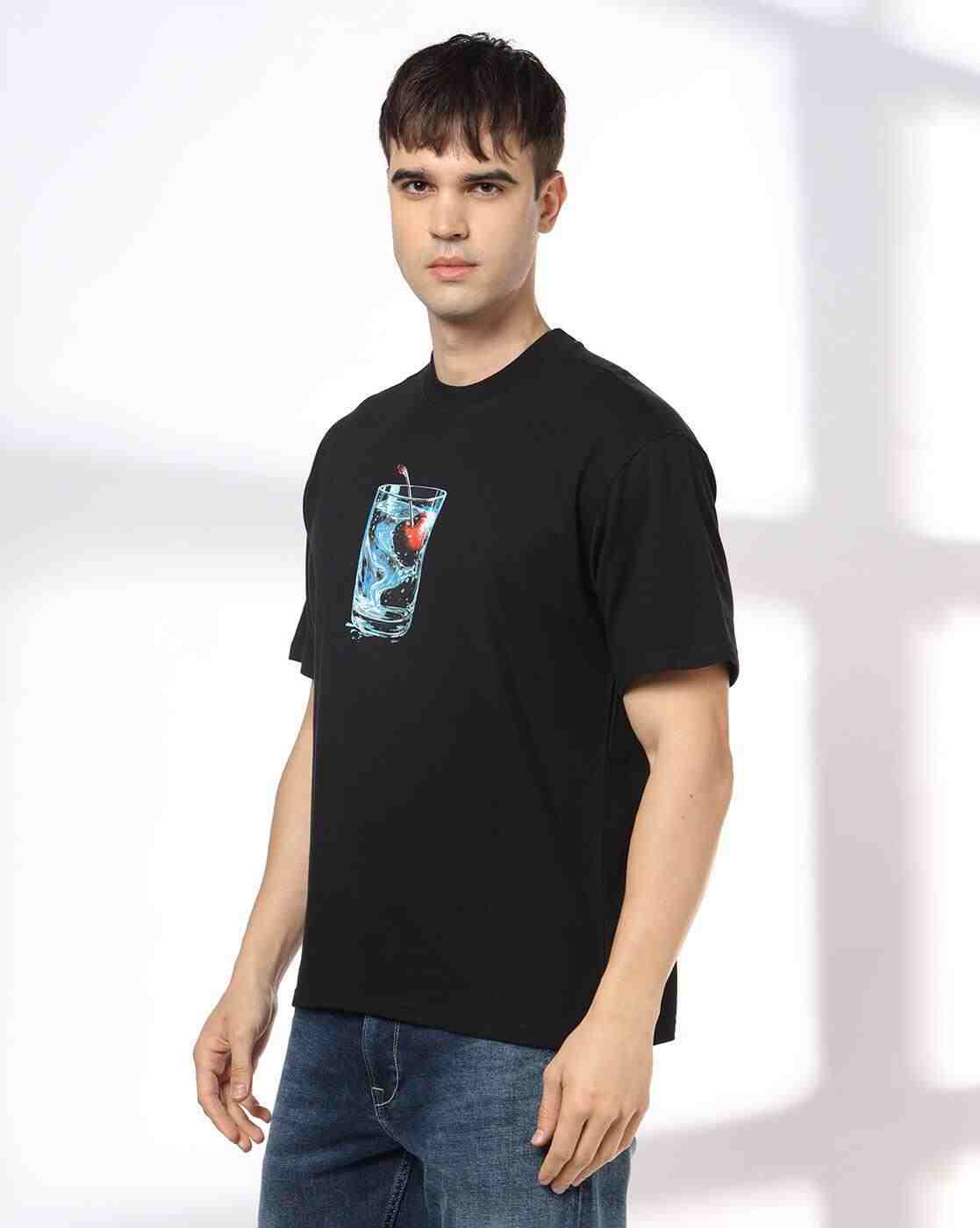DNMX | Men Graphic Print Boxy Fit Crew-Neck T-Shirt|2