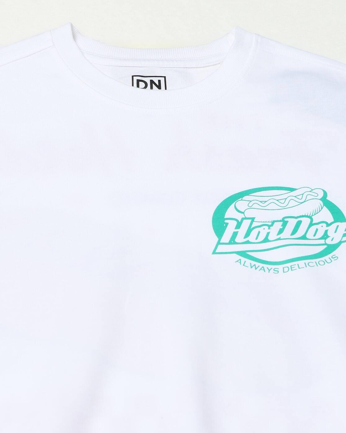 DNMX | Men Graphic Print Boxy Fit Crew-Neck T-Shirt|5