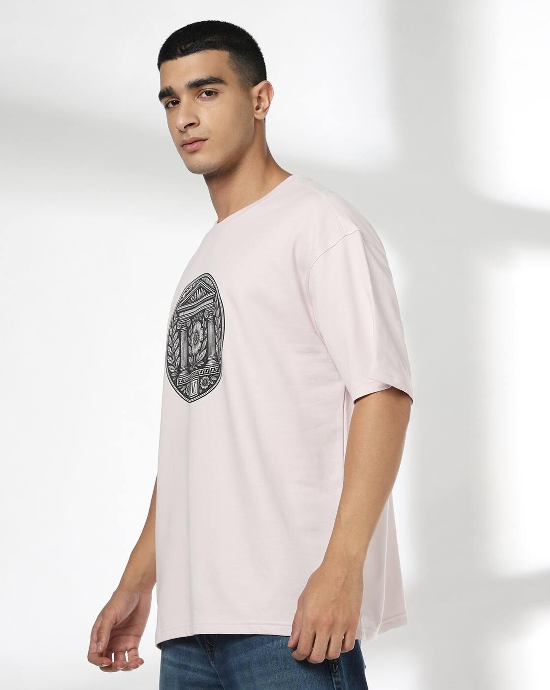 DNMX | Men Graphic Print Boxy Fit Crew-Neck T-Shirt|1