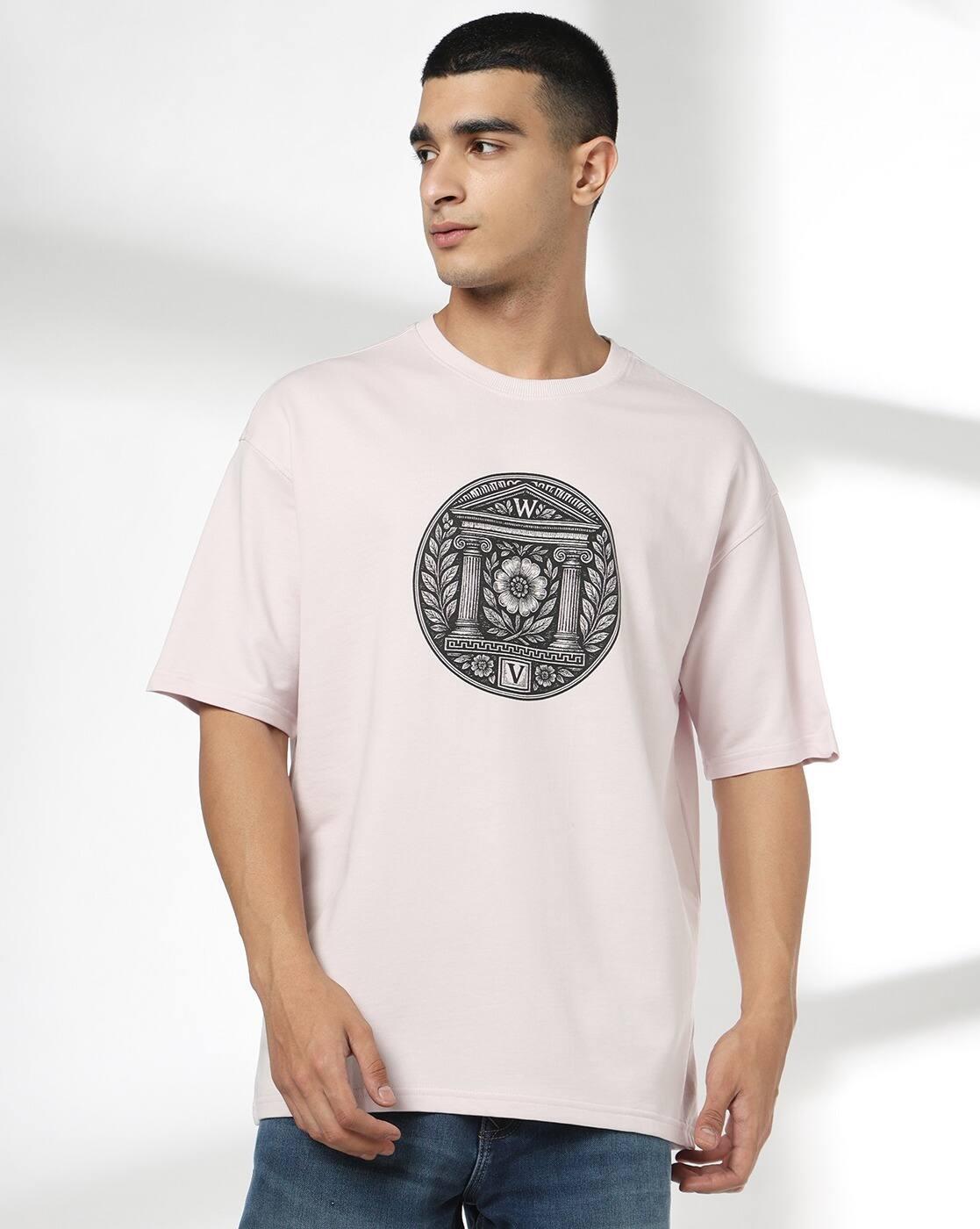 DNMX | Men Graphic Print Boxy Fit Crew-Neck T-Shirt|3