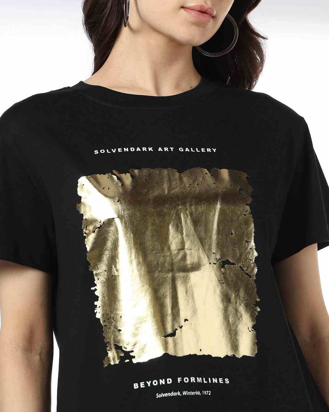 DNMX | Women Printed Relaxed Fit Crew-Neck T-Shirt|4