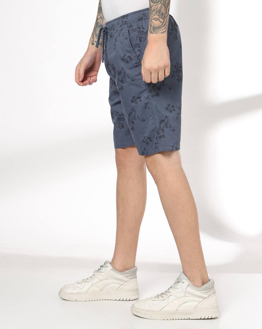 DNMX | Men Floral Print Slim Fit Shorts|1