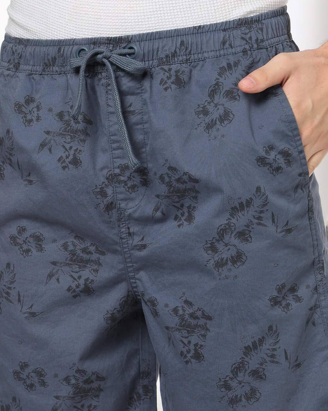 DNMX | Men Floral Print Slim Fit Shorts|3