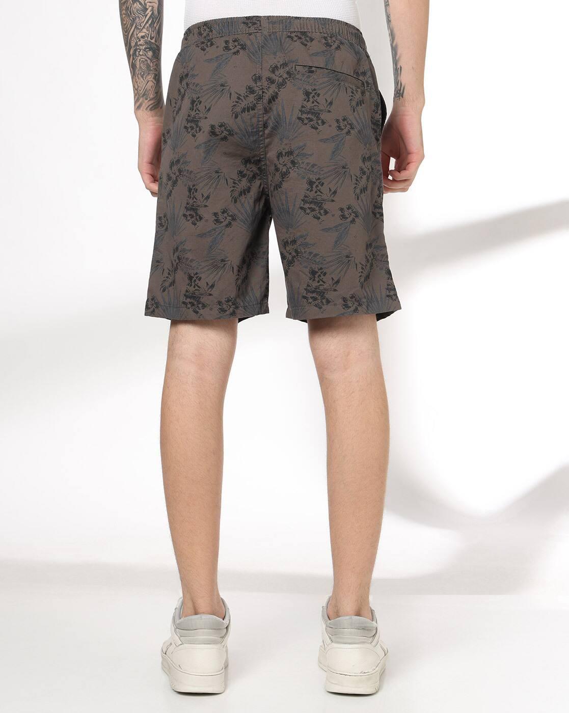 DNMX | Men Floral Print Slim Fit Shorts|2