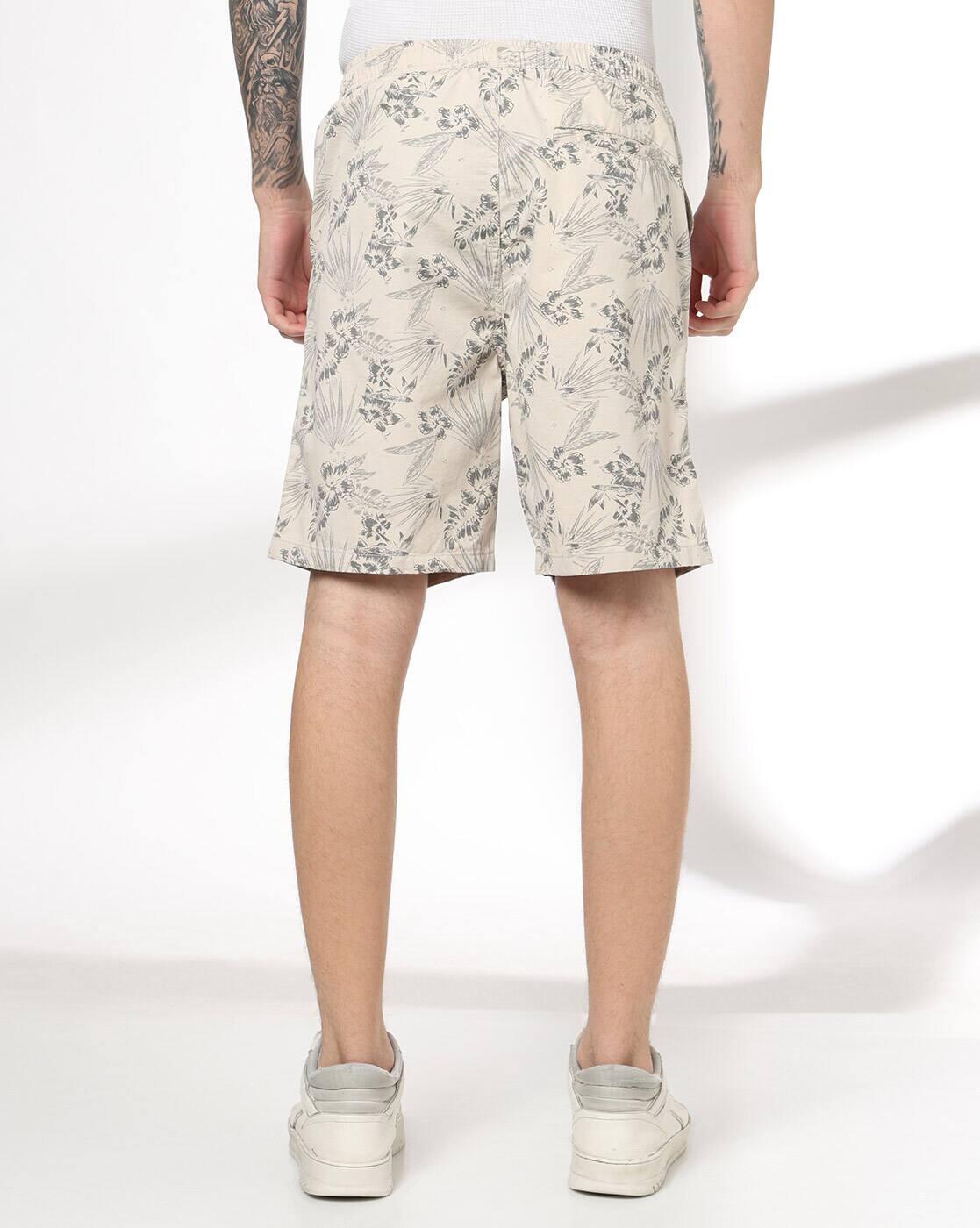 DNMX | Men Floral Print Slim Fit Shorts|2