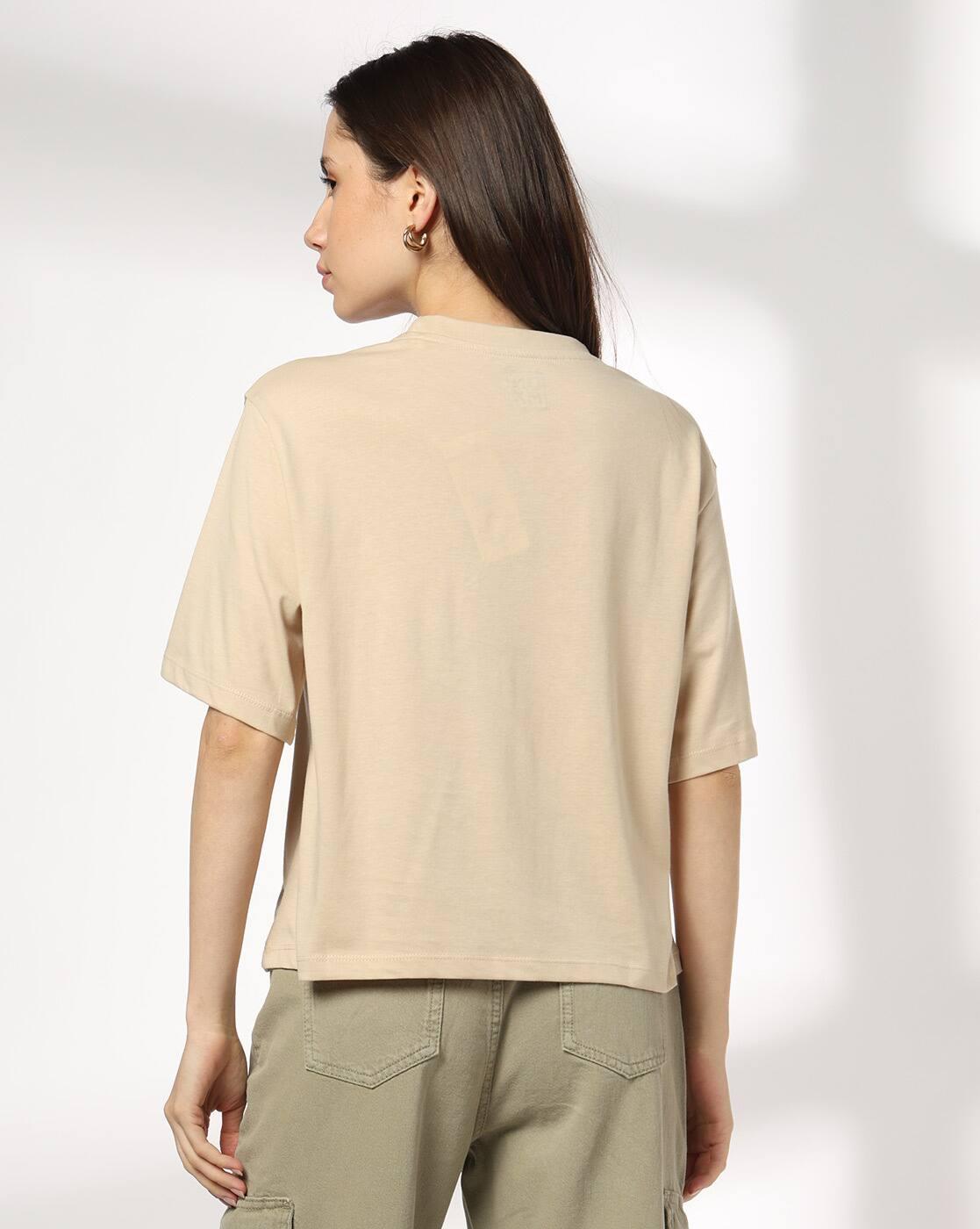 DNMX | Women Graphic Print Oversized Boxy Fit Crew-Neck T-Shirt|2