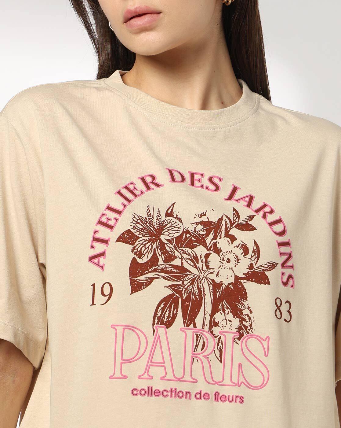 DNMX | Women Graphic Print Oversized Boxy Fit Crew-Neck T-Shirt|3