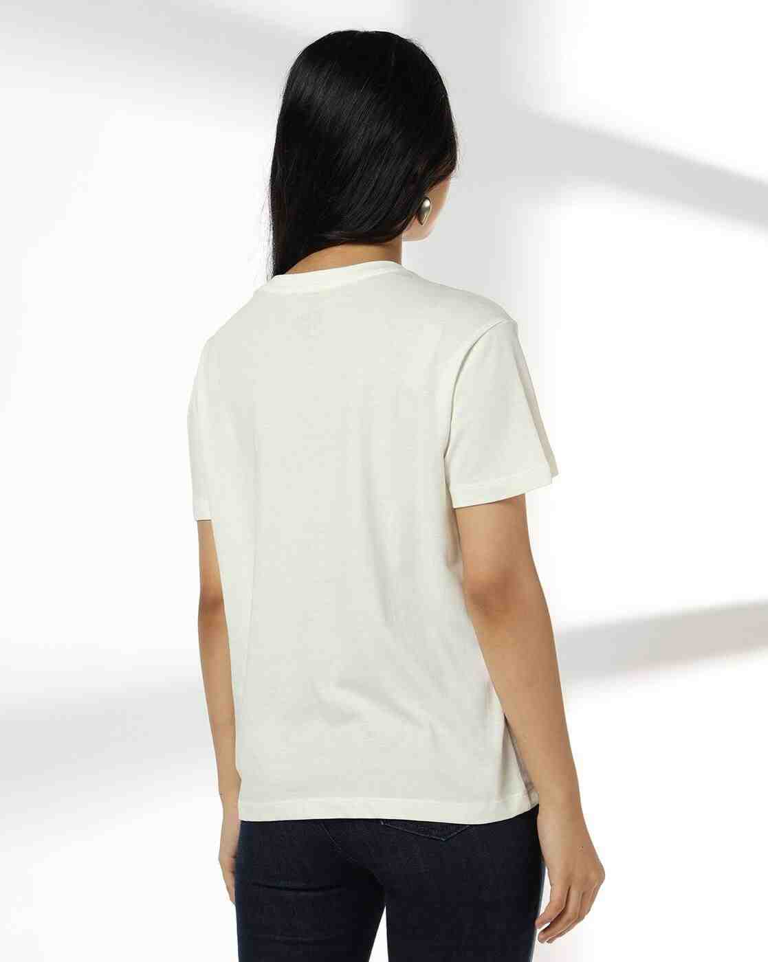 DNMX | Women Printed Loose Fit Crew-Neck T-Shirt|2