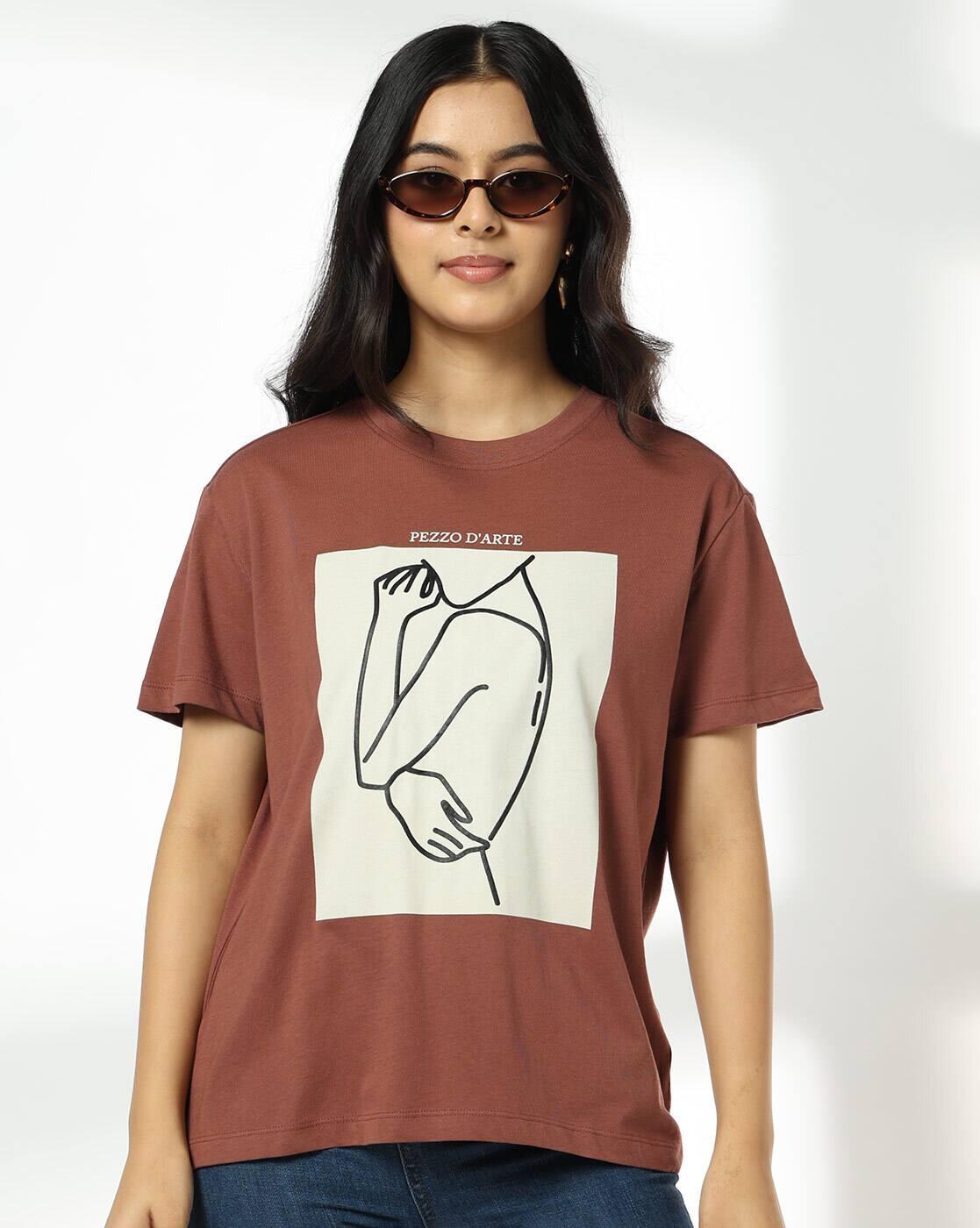 DNMX | Women Printed Loose Fit T-Shirt|0