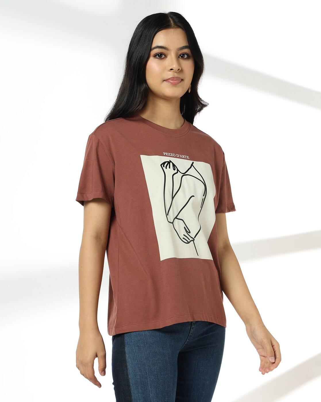 DNMX | Women Printed Loose Fit T-Shirt|1
