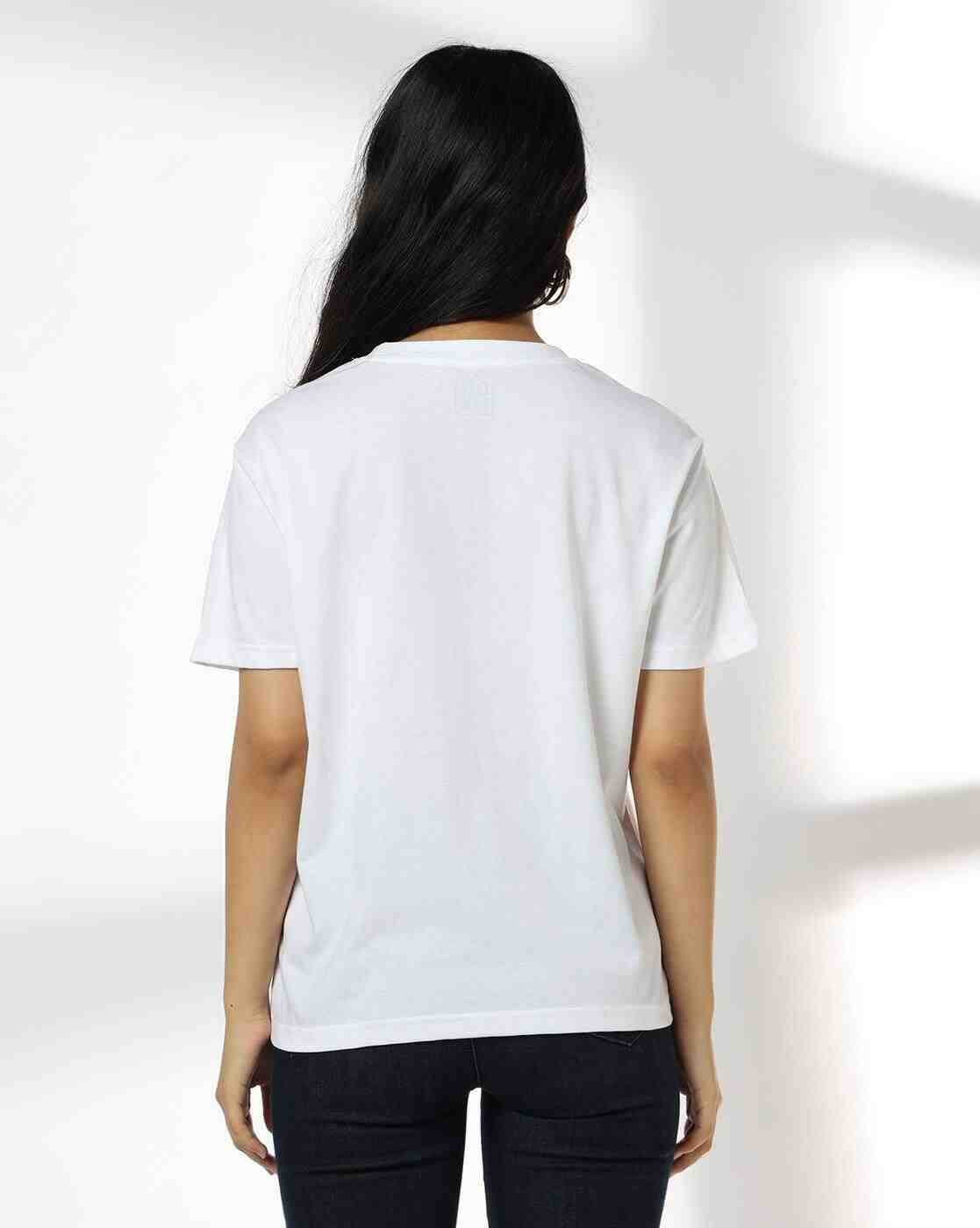 DNMX | Women Graphic Print Relaxed Fit Round-Neck T-Shirt|2