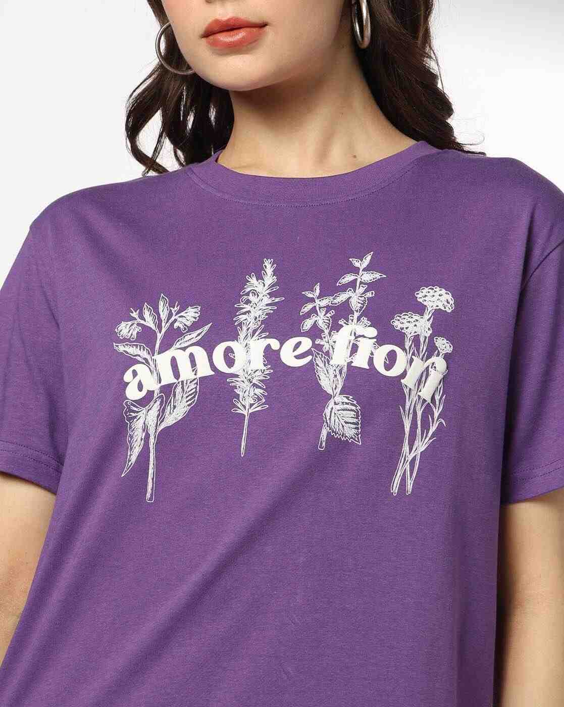 DNMX | Women Printed Boxy Fit Crew-Neck T-Shirt|3