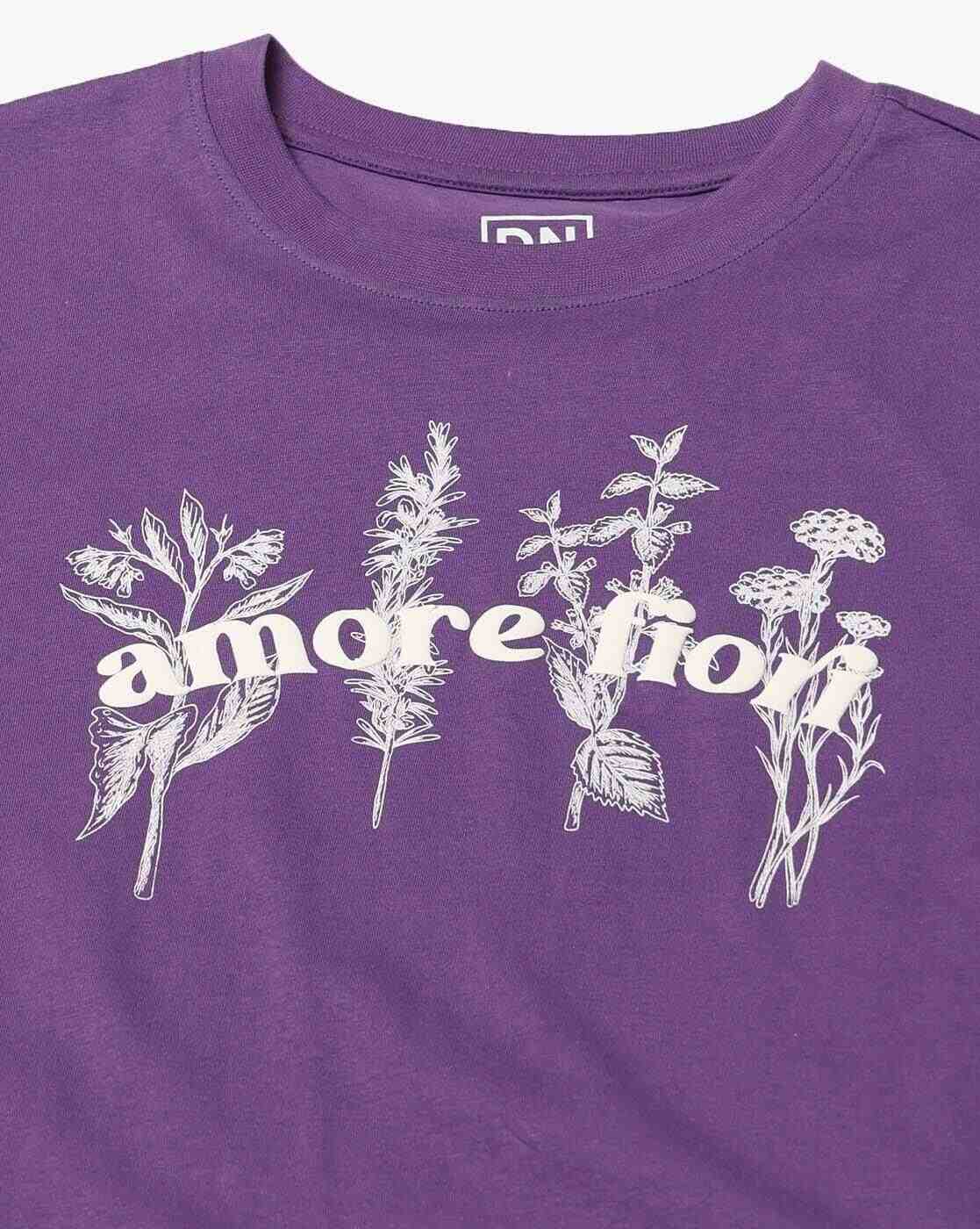 DNMX | Women Printed Boxy Fit Crew-Neck T-Shirt|4