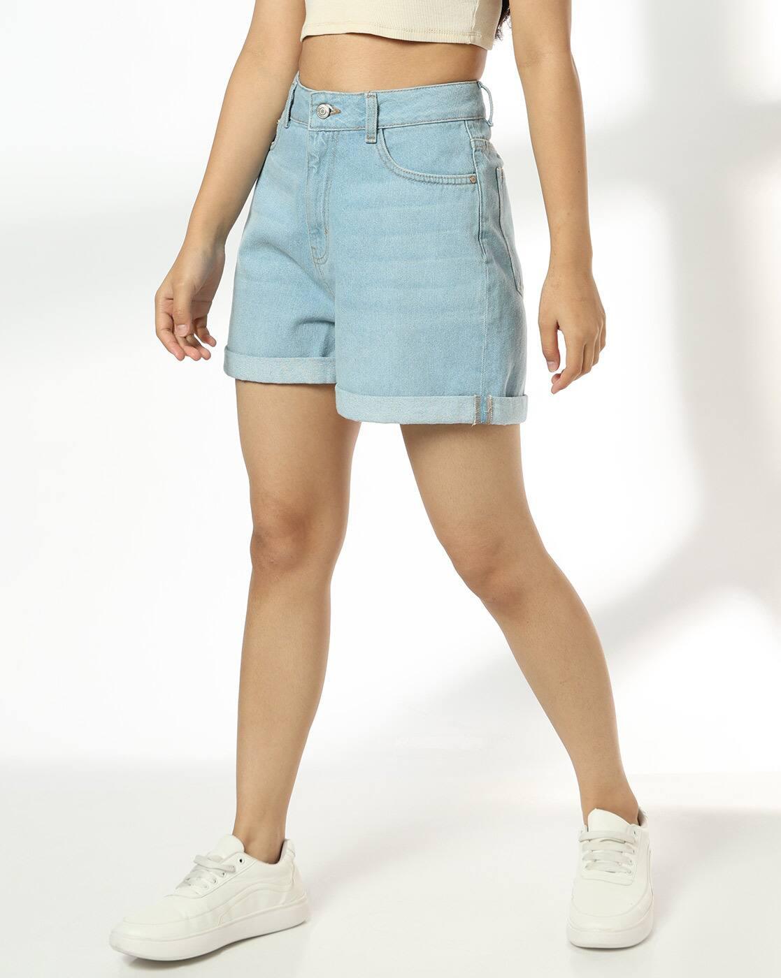 DNMX | Women High-Rise Denim City Shorts|0